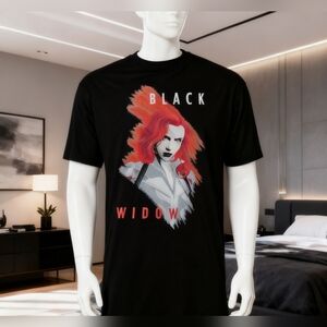 Marvel Black Widow Black and Red Tee